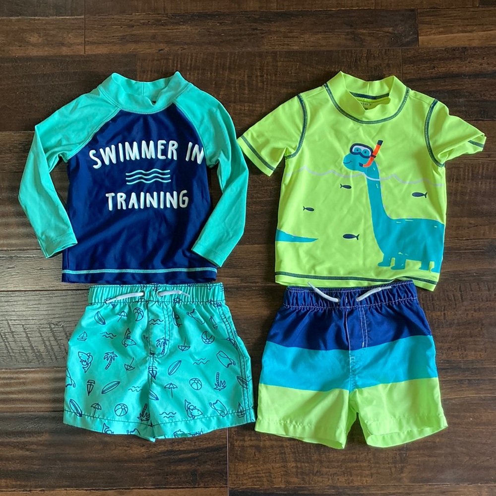 Rash guard and swim trunks. Carters 18 month. Set of 2